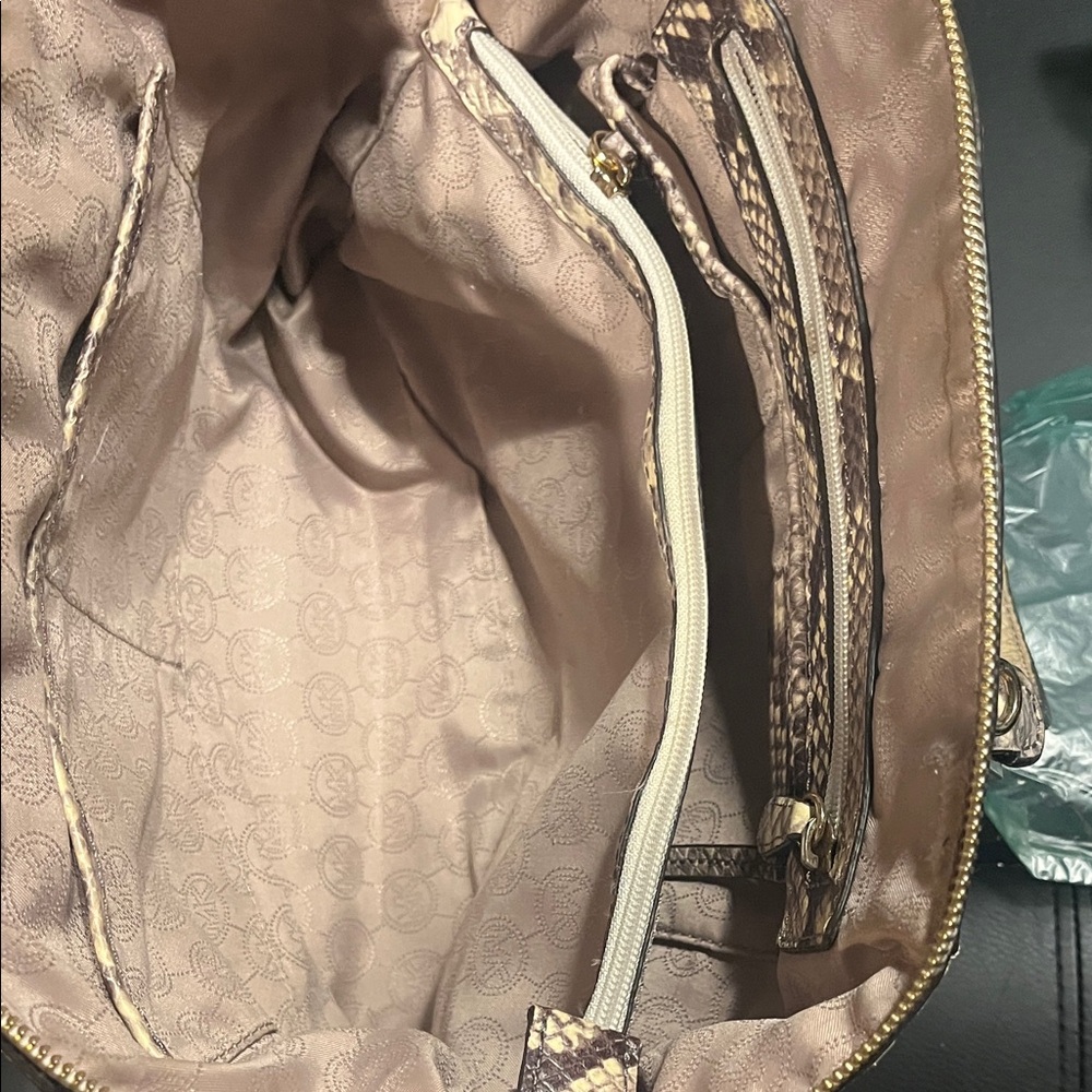 Michael Kors Cream and Brown Satchel - Picture 11 of 15